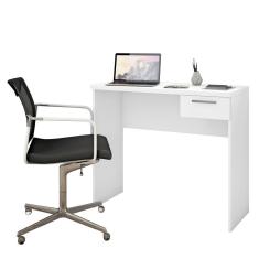 Mesa Para Escritório Office 90Cm Com 1 Gaveta Branca