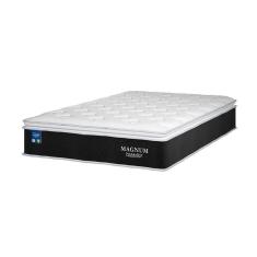 Cama Box Baú Marrom E Colchão Magnum Molas Ensacadas Queen Plumatex