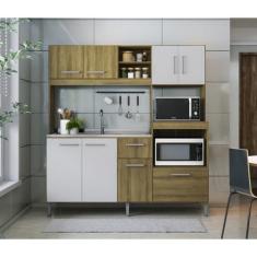 Cozinha Compacta 8 Portas 1 Gaveta e 3 Nichos 186cm 2203 Yescasa