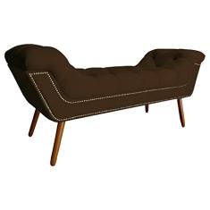 Recamier Calçadeira Estofado Sienna King 195 Cm Suede Marrom - LM DECOR