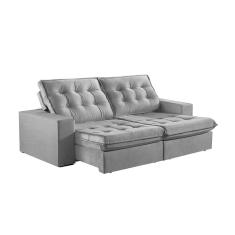 Sofá 2 Lugares Retrátil E Reclinável Martins M-165 Veludo Cinza