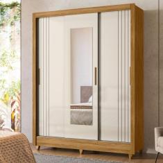 Guarda Roupa Solteiro Espelho 3 Portas 2 Gavetas Bolivia Moval, Freijo