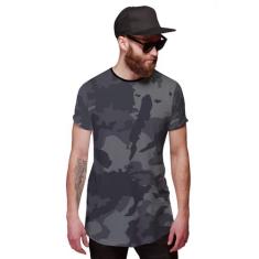 Camiseta Longline Camuflada Grafite Exército - Di Nuevo, Preto, P