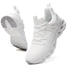 TSIODFO Tênis feminino de corrida tênis esportivo para caminhada, Todo branco, 38