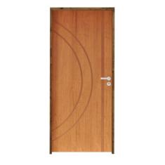 Kit Porta De Madeira 210X62Cm Batente 9Cm Fechadura Stilo Cromada Externa 10 Imbuia