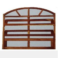 Vitrô Basculante De Madeira Imbuia Em Arco 1,20 X 1,00 Natural