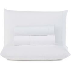 Jogo De Lençol Queen Top Line 180 Fios 4 Peças - Branco