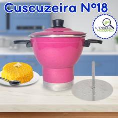 Cuscuzeiro Nordestino de Alumínio Rosa n 18 Pronto Entrega