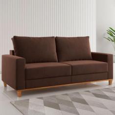 Sofá 2 Lugares Gibran Veludo Bombom - Vian - Viero Móveis, Marrom, Mod
