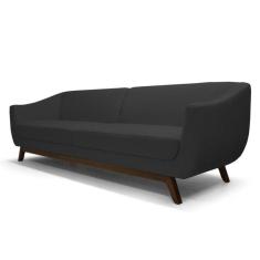 Sofá Atenas 3 Lugares 230cm C05 Corino Preto - Domi