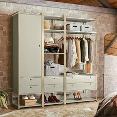 Guarda Roupa Closet Modulado Industrial 1 Porta 6 Gavetas Olivar