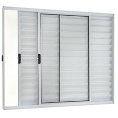 Janela Veneziana 3 Folhas Direita Branco 100x150cm Ecosul Esquadrisul Branco