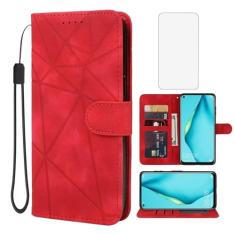 Wanyuexes Capa para Huawei P40 Lite/Nova 6 SE/Nova 7i JNY-L21A Capa carteira com protetor de tela de vidro temperado, pele toque flip suporte suporte para cartão de crédito capa de telefone para