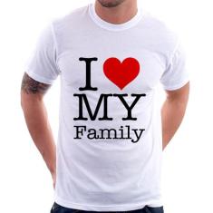 Camiseta I Love My Family - Foca na Moda, Branco, M