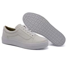 Tenis Casual Dia a Dia Feminino Sola Reta Detalhado - DK SHOES, Branco
