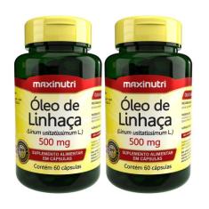 Kit 02 Óleo de Linhaça 60 Capsulas 500mg Maxinutri