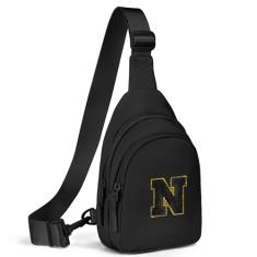 Viverte Pequena bolsa tiracolo com inicial, pochete para meninas e mulheres, bolsa de peito fofa, bolsa cruzada, presente personalizado, Preto