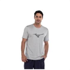 Camiseta Mizuno Treino Run Spark Mescla Masculina, P, Cinza