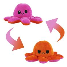 Polvo Reversível Humor Tiktok Pelúcia Dupla Face E Emoções