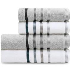 Jogo de Toalhas 3 Peças Banho + Rosto Algodão Verona Atlântica - Emcompre