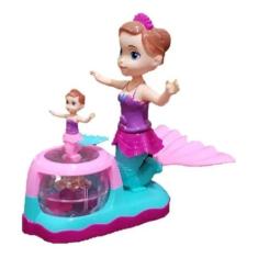 Boneca Sereia Musical Carrinho Bate E Volta Luz(Mãe e Filha) - toys