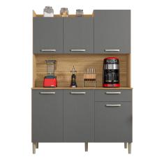 Armário para Cozinha com 6 Portas Bolonha Freijó Gris