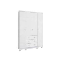 Guarda Roupa Infantil Moveis Peroba Junior 04 portas MDF -, Branco