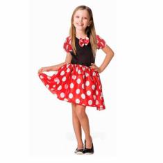 Fantasia da Minnie Menina Vestido Vermelho Infantil - Fantasias Carol 