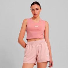 Cropped Puma ESS Slim Tank Feminina Rosa-Feminino