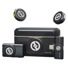 Hollyland Lark M2 Microfone de Lapela Sem Fio, Mini Microfone 48kHz/24bit, Cancelamento de Ruído para Gravação e Transmissão, Compatível com iPhone/Camera/Android/PC(2TX+2RX+Estojo de Carregamento)