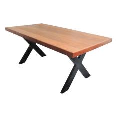 Mesa Industrial Texas Madeira Maciça 1,20M Ferragem Preta