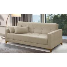 Sofá Cama 3 lugares 2,00m Aurora Suede Bege Adonai Estofados