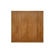 Módulo de Quarto Casal Guarda Roupa Rizon c/ 6 Portas e 4 Gavetas Freijo Cumaru - Novo Horizonte