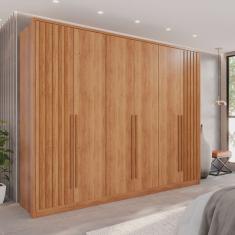 Guarda-roupa 6 Portas 1 Gaveta Anápolis Ripado 100% Mdf