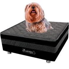 Cama Box Pet Com Lençol Impermeável Branco Para Cachorros e Gatos 60x60x24cm - Caminha Pet - bf Colchões