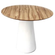 Mesa De Jantar Cone 90 Cm Nogueira Branco