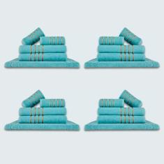 Jogo De Toalhas 20 Pçs Coleção Dubai 100% Algodão Verde Aqua