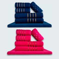 Jogo De Toalhas 12 Pçs Coleção Dubai 100% Algodão Az+rs