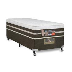 Cama Box Completa Solteiro Silver Star Air One Face Tecnopedic Molas Bonnel 96x203x59cm Verde Silver Star