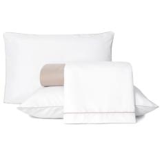 Jogo De Lençol King Linea Percal 200 Fios 4 Peças - Bege