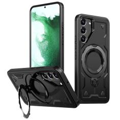 SORAKA Capa para Samsung Galaxy S22 5G com suporte para anel,compatível com MagSafe Capa Samsung Galaxy S22 5G com placa de metal para suporte magnético para carro Capa resistente que absorve choques