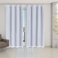 Cortina Blackout PVC Prata com Voil 2,80 m x 2,30 m - RT MAGAZINE, Bra