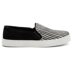 Tênis Casual Slip On Couro Feminino Solado Flatform Flexível-Feminino
