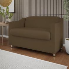 Sofá Namoradeira 2 Lugares Tilla Sala de Espera  Balaqui Decor, Marrom