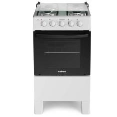 Fogão de Piso 4 Bocas Gás GLP e GN Itatiaia Star Clean New Mesa Inox Branco sem Voltagem