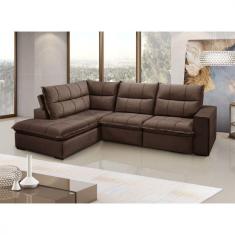 Sofá/ Estofado Solar Campus c/ 2 Lugares e Chaise Direto Marrom