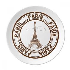 Paris França Torre Eiffel Clássica Prato Decorativo de Porcelana Salver Prato de Jantar