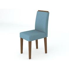 Kit Com 2 Cadeiras Para Sala De Jantar Amanda Imbuia Azul claro WD26 New Ceval