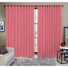 Cortina Tecido Rustico 4,00M X 2,30M Semi Blackout Vermelha