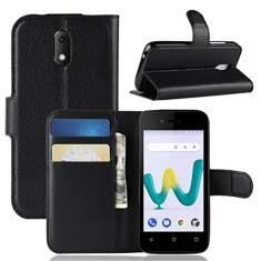 Capa Wiko Sunny 3 Mini, capa carteira flip de couro PU premium com compartimento para cartão, suporte e fecho magnético [capa interior à prova de choque de TPU] Compatível com Wiko Sunny 3 Mini